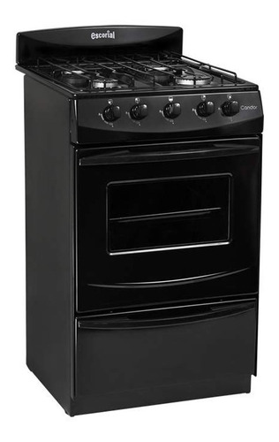 Cocina Escorial Candor 4 Hornallas Black Gas Natural 51cm   