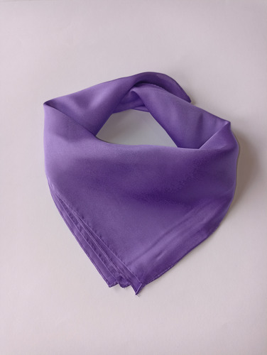 Pañuelo Seda Corto Color Liso Unicolor Morado