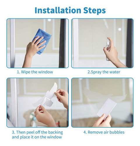 Adhesivos Anticolisión For Ventanas Con Diseño De Pájaros,