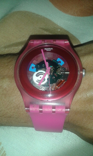 Reloj Swatch Pink Lacquered 100% Genuino Water Resistent 