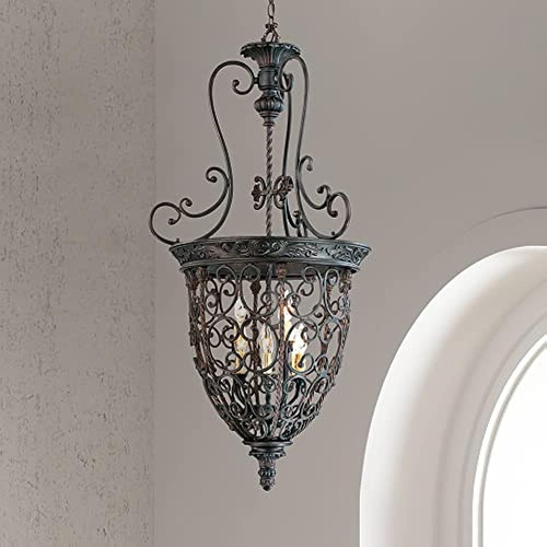 Franklin Iron Works French Scroll Frotado Bronze Iron Foyer 