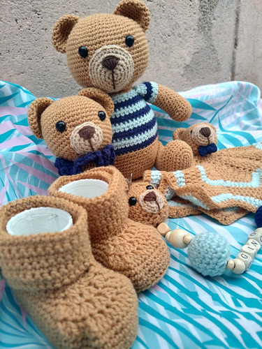 Kit Nacimiento Osito Completo A Crochet