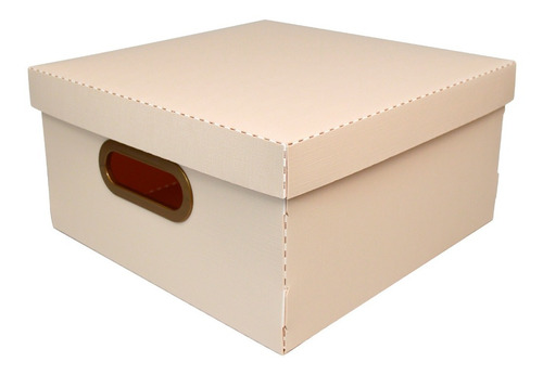 Caja Organizadora Cuadrada Plástica Símil Lino 29x29x15