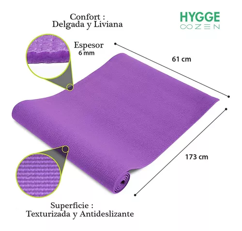 Pack X12 Mat Yoga Pilates Antideslizante Pvc 6mm + Correa