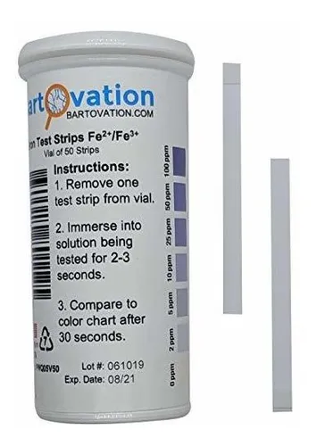 Prueba De Hierro Tiras Para La Medición De Fe2 + (ferroso) O