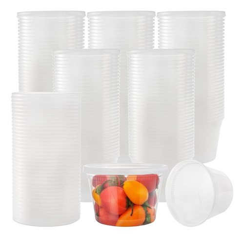 Lawei 70 Pack Plastic Deli Food Containers With Lids - 16 Oz