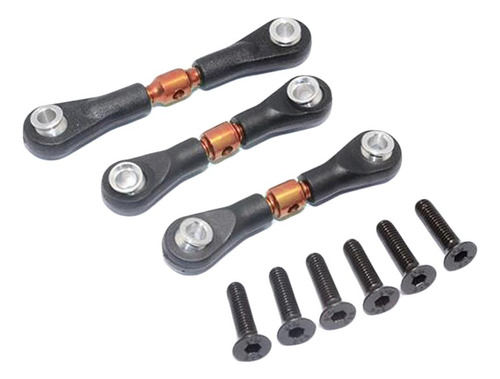 3 Pcs Rc Car Servo Varillas De Tracción Para Tt02 Naranja