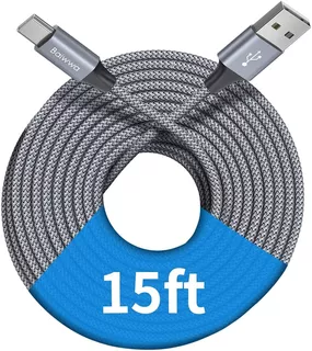 USB Cable XIAE 5 Pack 3 C 3 6 6 10FT Nylon Trenzado Cable de carga rápida de aluminio 