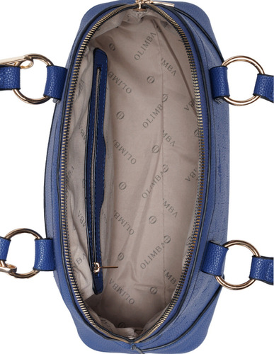 Bolsa Tote Olimba Para Mujer Monograma 88590 Azul Lisa Oro