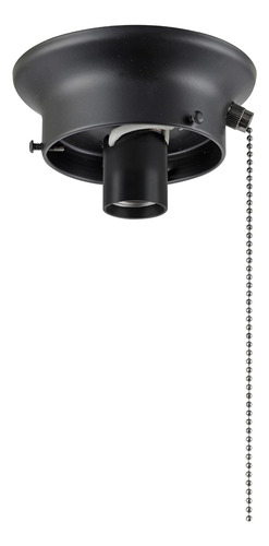 Kit Soporte Techo Con Interruptor Cadena - Negro Mate