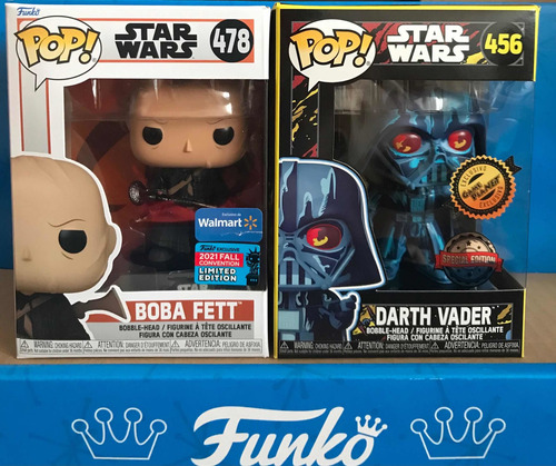 Funko Boba Fett 478 Nycc Y Darth Vader 456 Set De 2 Piezas (Usado)