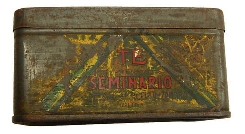 Antigua Caja Metálica Vacía Té Negro Seminario Logo U- S - Z