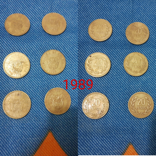 Monedas Antiguas 20 Pesos Colombianas