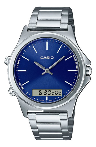 Casio Mtp-vc01d-2e Men's Stainless Steel Blue Dial Analog Di