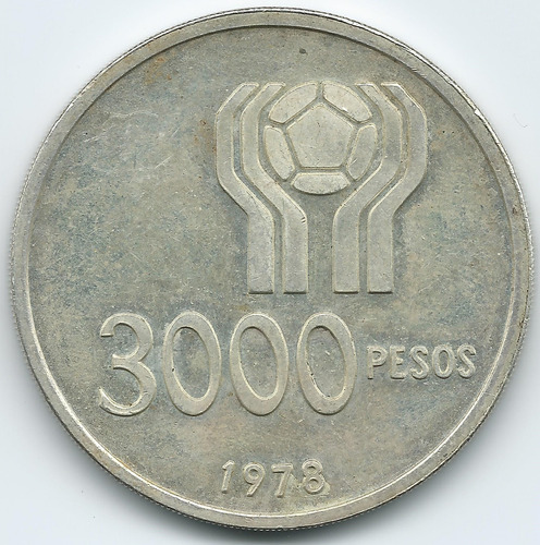 Moneda De Plata Argentina 1978 Copa Fútbol 3000 Pesos