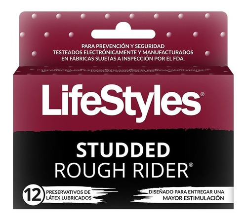 Preservativos Lifestyles Studded Rough Rider 12 Condones
