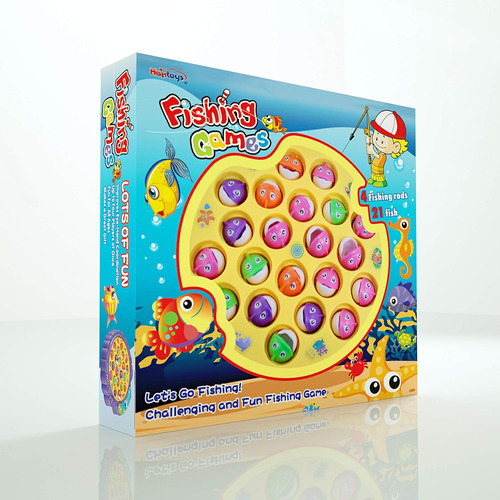 Haktoys Juego De Pesca Set Incluye 21 Peces Y 4...