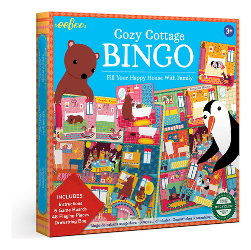 Eeboo Cozy Cottage Bingo, Multi, 1 Ea