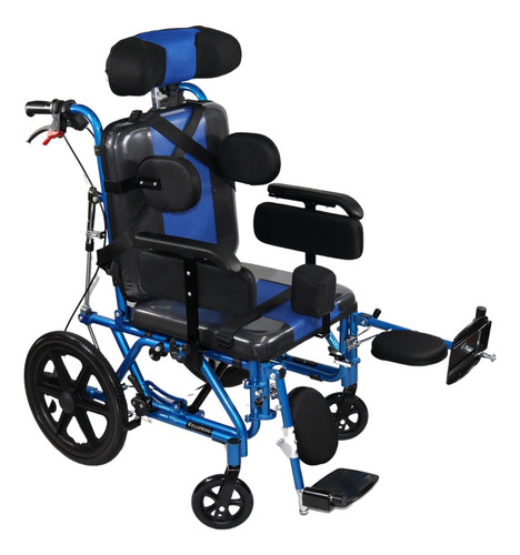 Silla De Ruedas Pci - Pca Paralisis Cerebral Infantil Adulto Color Azul 44cm