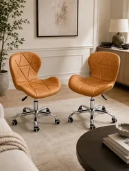 2 Cadeiras De Escritório Office Eiffel Base Giratória Slim