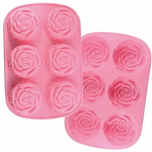 Molde De Silicona Rosas Flores 3d Para Jabones Velas Cupcake