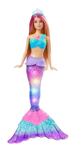 Imagen 1 de 5 de Barbie Sirena Con Luces Hdj35 Mattel Bestoys