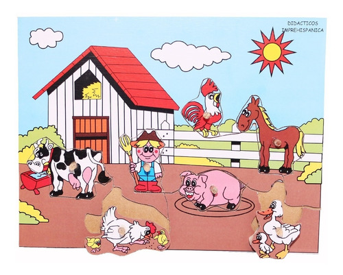 Juego Rompecabezas Para Niños De Animales De La Granja