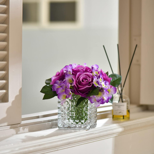 Fule - Arreglo De Centro De Mesa De Rosas Artificiales De Se