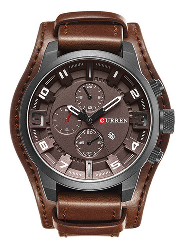 Relogio Masculino Curren 8225 Couro Barato Bracelete