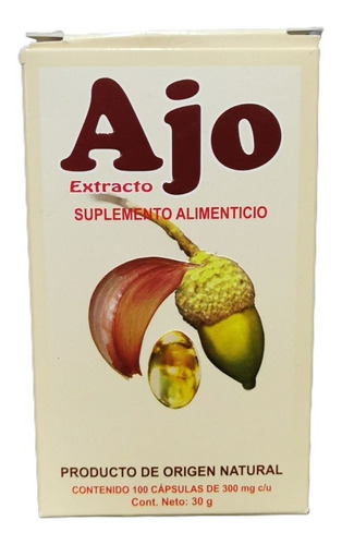 Extracto De Ajo 100 Caps 300 Mg C/u Circulacion Colesterol Sabor Sin Sabor