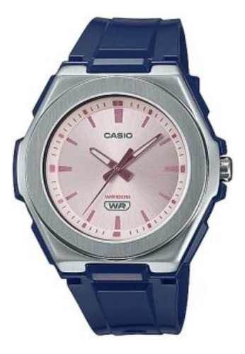 Reloj de pulsera Casio LWA-300H-2EVCF de cuerpo color acero, análogo, para mujer, con correa de silicon color lwa-300h-2evcf (azul) y hebilla simple