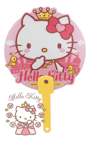 Abanico De Mano Kitty Con Corona Pvc  