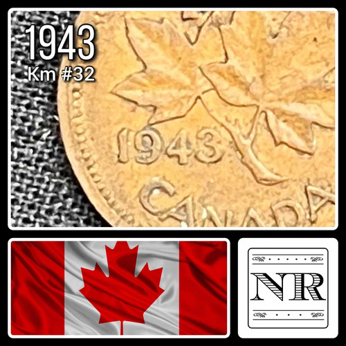 Canadá - 1 Cent - Año 1943 - Km #32 - George Vi