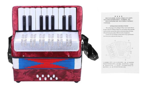 Imagen 4 de 9 de Mini 17 Teclas 8 Bajo Piano Acordeón Instrumento Musical De