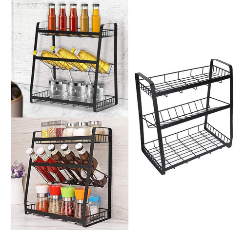 Estante De Especias, Organizador De 3 Niveles Para Estilo1