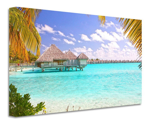 Cuadro Isla Paradisíaca Mar Canvas Grueso Cls22 60x40