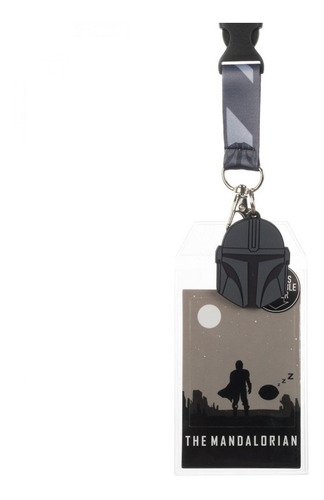Imagen 2 de 4 de Portagafetes Mandalorian Mando Baby Yoda Lanyard Star Wars