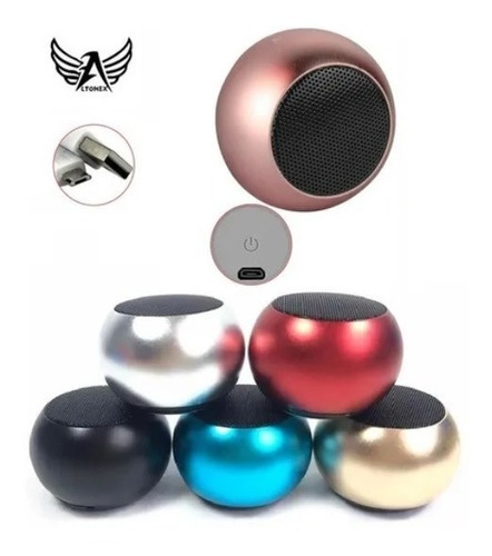Mini Caixa De Som De Metal Bluetooth Speaker Amplificada 