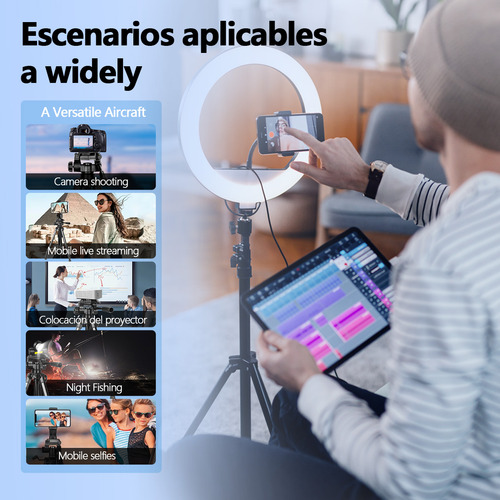Trípode Celular Cámara 1.7m Mas Control Bluetooth Negro