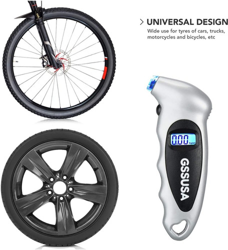 Imagen 3 de 7 de Calibrador Digital Manómetro Aire Llantas Moto Bici Carro