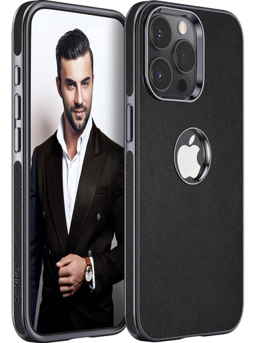 Lohasic P/ iPhone 15 Pro Max Funda Cuero Hombres Slim Lujo