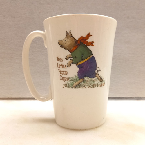Taza, Jarrito Antiguo De Loza. Motivo Infantil. Colección. (Usado)
