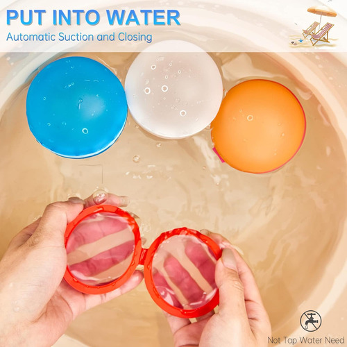 12 Globos De Agua Reutilizables De Silicona Con Bomba De Agu