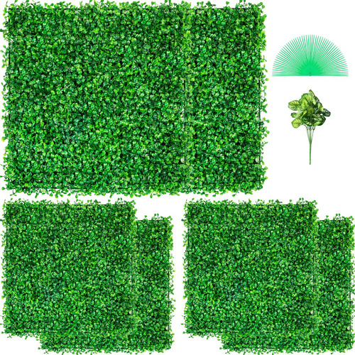 Vevor Muro Verde Follaje Artificial Sintético 6pzs 50,8x50,8