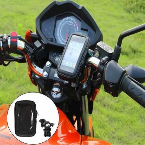 Imagen 9 de 9 de Soporte Porta Celular Moto Bolso Impermeable Estuche Bici