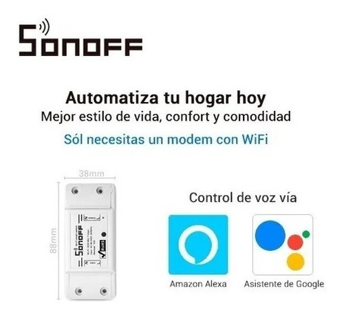 Sonoff Switch Inteligente Wifi 2.4ghz Domotica Inalambrico