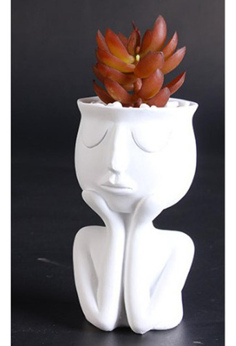 2x Escultura De Retrato Humano Maceta Florero Planta