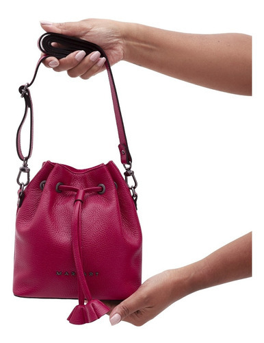 Bolso Mariart Mini Jade Transverse de piel de vaca para mujer, color magenta