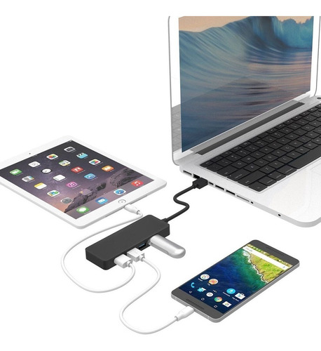 Hub 4 Puertos Usb 3.0 5gbps Mac - Win- Linux - Premium
