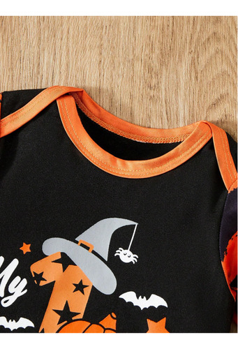 Conjunto Bebe Unisex Body, Pant Y Gorro Mi Primer Halloween